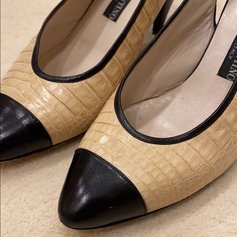 Mario Valentino Crocodile Slingback Heels - Picture 5 of 5